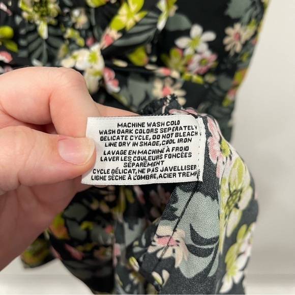 Walter Baker Leighton Floral Belted Mini Dress Size X-Small Long Sleeve A-Line - Picture 8 of 11